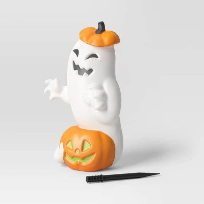 23" Light And Sound Pumpkin And Ghost Outdoor Halloween Decorative Prop - Hyde And EEK! Boutique™: Battery Operated 2 23" Light And Sound Pumpkin And Ghost Outdoor Halloween Decorative Prop - Hyde And EEK! Boutique™: Battery Operated - Image 2