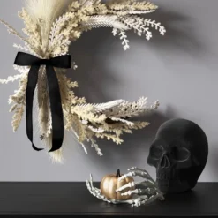 Plastic Flocking Skull Figurine - Hyde And EEK! Boutique™ Black