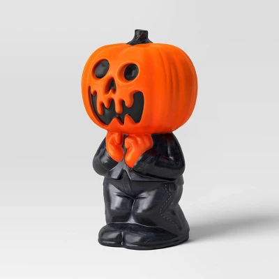 12.2" Scared Jack Lit Blow Mold Halloween Decorative Prop Orange - Hyde And EEK! Boutique™ 2 12.2" Scared Jack Lit Blow Mold Halloween Decorative Prop Orange - Hyde And EEK! Boutique™ - Image 2