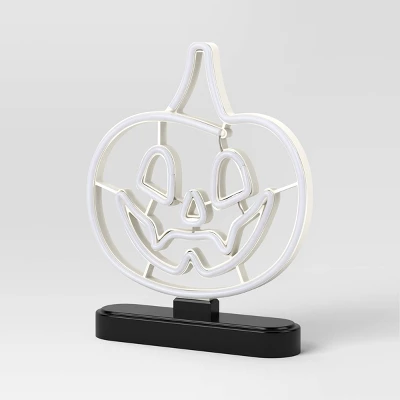 11.25" Lit Neon Jack Halloween Decorative Prop - Hyde And EEK! Boutique™ 2 11.25" Lit Neon Jack Halloween Decorative Prop - Hyde And EEK! Boutique™ - Image 2