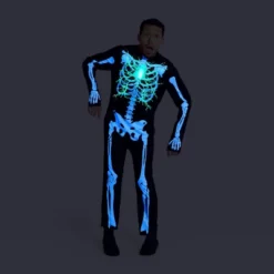 Adult Glows Under Blacklight Light Up Electric Bones Skeleton Costume - Hyde And EEK! Boutique™