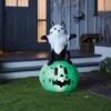 3.5' Airblown Ghost Cat On Jack O'Lantern Halloween Inflatable Decoration - Hyde And EEK! Boutique™