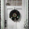 16" Lit Witchy Wreath With House Halloween Decorative Prop Black - Hyde And EEK! Boutique™