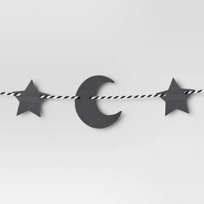 70" Simple Moons And Stars Icon Decorative Wall Garland Black - Hyde And EEK! Boutique™ 2 70" Simple Moons And Stars Icon Decorative Wall Garland Black - Hyde And EEK! Boutique™ - Image 2
