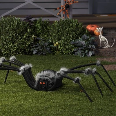 6' Plush Spider With Jewel Eyes Halloween Decorative Prop - Hyde And EEK! Boutique™ 1 6' Plush Spider With Jewel Eyes Halloween Decorative Prop - Hyde And EEK! Boutique™