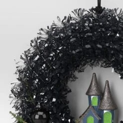 16" Lit Witchy Wreath With House Halloween Decorative Prop Black - Hyde And EEK! Boutique™ -Halloween Supplies Store GUEST 363d7337 8d29 4656 9dd5 6ab98eaf47e8