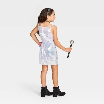 Kids' Pop Star Costume Dress Silver - Hyde And EEK! Boutique™ 1 Kids' Pop Star Costume Dress Silver - Hyde And EEK! Boutique™
