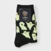 Women's Glow-in-the-Dark Ghosts Halloween Crew Socks - Hyde And EEK! Boutique™ Black 4 - 10