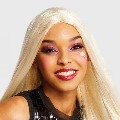 Adult Long And Sleek Blonde Halloween Costume Wig - Hyde And EEK! Boutique™: Polyester Wig, 24" Length 2 Adult Long And Sleek Blonde Halloween Costume Wig - Hyde And EEK! Boutique™: Polyester Wig, 24" Length - Image 2