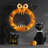 19.5" Animated Monster Wreath Halloween Decorative Prop Orange - Hyde And EEK! Boutique™