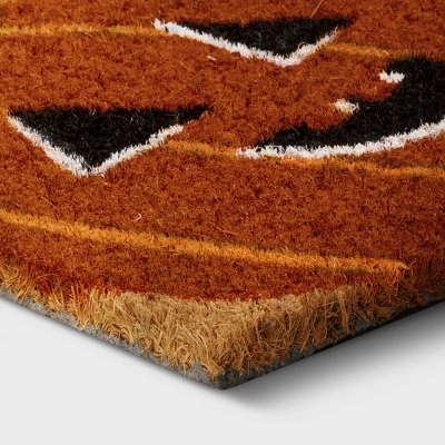 1'6"x2'6" Three Jack O Lanterns Coir Doormat Orange - Hyde And EEK! Boutique™ 2 1'6"x2'6" Three Jack O Lanterns Coir Doormat Orange - Hyde And EEK! Boutique™ - Image 2