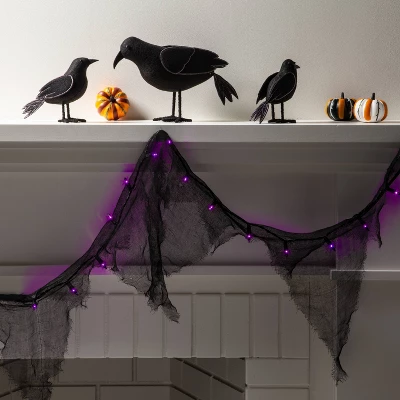 9' Incandescent Gauze Garland Halloween Purple String Lights - Hyde And EEK! Boutique™ 2 9' Incandescent Gauze Garland Halloween Purple String Lights - Hyde And EEK! Boutique™ - Image 2
