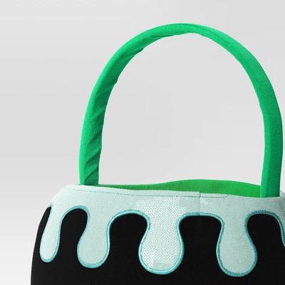 Halloween Round Cauldron Trick Or Treat Decorative Bling Basket Green - Hyde And EEK! Boutique™ 2 Halloween Round Cauldron Trick Or Treat Decorative Bling Basket Green - Hyde And EEK! Boutique™ - Image 2