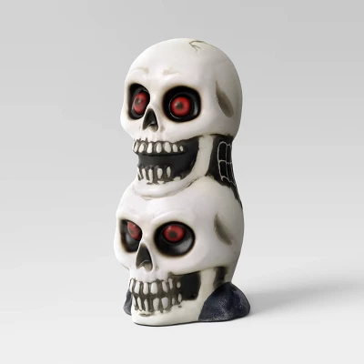 12" Stacked Skulls Blow Mold Halloween Decorative Prop Off-White - Hyde And EEK! Boutique™ 2 12" Stacked Skulls Blow Mold Halloween Decorative Prop Off-White - Hyde And EEK! Boutique™ - Image 2
