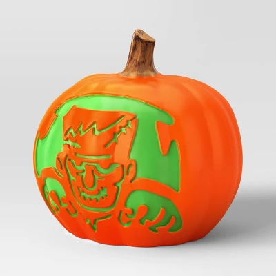 16.5" Lit Pumpkin Halloween Decorative Prop With Timer - Hyde And EEK! Boutique™ 2 16.5" Lit Pumpkin Halloween Decorative Prop With Timer - Hyde And EEK! Boutique™ - Image 2