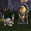 26" Light And Sound Rewind Skeleton Tombstone Halloween Decorative Prop - Hyde And EEK! Boutique™: Haunted Cemetery Decor