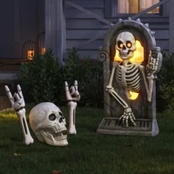 2pk 23" Rocker Skeleton Hands Halloween Yard Stakes - Hyde And EEK! Boutique™: Scene Props, No Battery