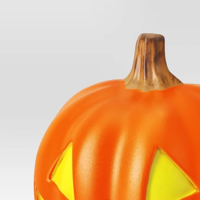 9" Lit Pumpkin Jack Halloween Decorative Prop With Timer - Hyde And EEK! Boutique™ 2 9" Lit Pumpkin Jack Halloween Decorative Prop With Timer - Hyde And EEK! Boutique™ - Image 2