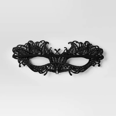 Adult Black Lace Masquerade Halloween Costume Mask - Hyde And EEK! Boutique™ 2 Adult Black Lace Masquerade Halloween Costume Mask - Hyde And EEK! Boutique™ - Image 2