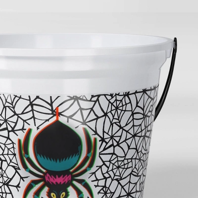 8" Glow In The Dark Spider Halloween Plastic Trick Or Treat Pail White - Hyde And EEK! Boutique™ 3 8" Glow In The Dark Spider Halloween Plastic Trick Or Treat Pail White - Hyde And EEK! Boutique™ - Image 3