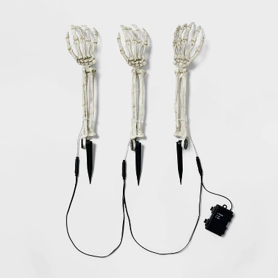 3ct LED Skeleton Arms Halloween Novelty Path Lights With Timer - Hyde And EEK! Boutique™ 2 3ct LED Skeleton Arms Halloween Novelty Path Lights With Timer - Hyde And EEK! Boutique™ - Image 2