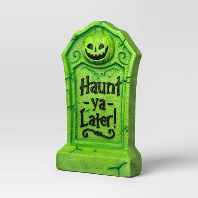21" 'Haunt-ya-Later!' Plastic Glow Tombstones Halloween Decorative Prop Neon Green - Hyde And EEK! Boutique™ 2 21" 'Haunt-ya-Later!' Plastic Glow Tombstones Halloween Decorative Prop Neon Green - Hyde And EEK! Boutique™ - Image 2