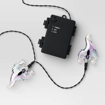 20ct LED Battery Operated Iridescent Ghost Halloween Indoor Outdoor Novelty String Lights Black/White - Hyde And EEK! Boutique™ 3 20ct LED Battery Operated Iridescent Ghost Halloween Indoor Outdoor Novelty String Lights Black/White - Hyde And EEK! Boutique™ - Image 3