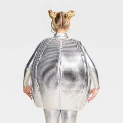 Adult Disco Ball Halloween Humor Costume Apparel Top - Hyde And EEK! Boutique™ Metallic Silver One Size Fits Most
