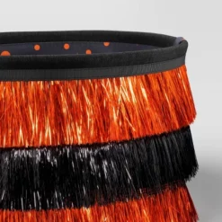 7.5" Halloween Trick Or Treat Fabric Basket Orange/Tinsel Black - Hyde And EEK! Boutique™ -Halloween Supplies Store GUEST 969ebbe4 b1e6 4a04 aecd 8760e8107923