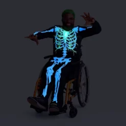 Light Up Glows Under Blacklight Electric Bones Skeleton Adaptive Adult Costume - Hyde And EEK! Boutique™