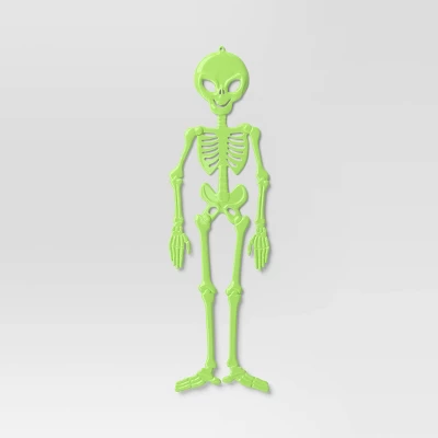 60" 3D Jointed Alien Skeleton Halloween Decorative Prop Green - Hyde And EEK! Boutique™ 1 60" 3D Jointed Alien Skeleton Halloween Decorative Prop Green - Hyde And EEK! Boutique™