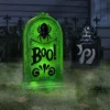 21" 'Boo!' Plastic Glow Tombstones Halloween Decorative Prop Neon Green - Hyde And EEK! Boutique™