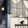 9' Eerie Fabric Black Halloween Decorative Prop - Hyde And EEK! Boutique™: Indoor/Outdoor Spider Web Scene