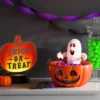 10.63" Light And Sound Ghosty Candy Bowl Halloween Decorative Prop Orange - Hyde And EEK! Boutique™