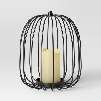 10" Lit Metal Pumpkin Lantern - Hyde And EEK! Boutique™ 2 10" Lit Metal Pumpkin Lantern - Hyde And EEK! Boutique™ - Image 2