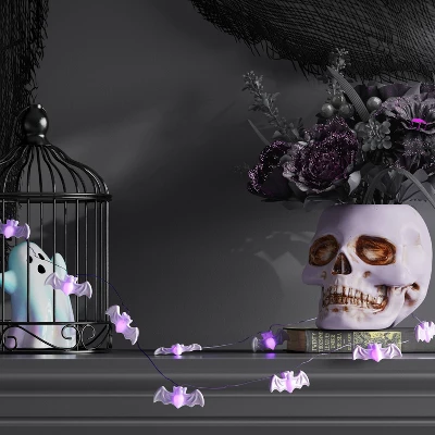 20ct Milky Iridescent Plastic Bat Halloween Indoor Outdoor Novelty Dewdrop String Light With Purple LEDs - Hyde And EEK! Boutique™ 1 20ct Milky Iridescent Plastic Bat Halloween Indoor Outdoor Novelty Dewdrop String Light With Purple LEDs - Hyde And EEK! Boutique™