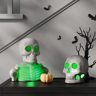 Lit Plastic Skull Figurine - Hyde And EEK! Boutique™ Gray 1 Lit Plastic Skull Figurine - Hyde And EEK! Boutique™ Gray
