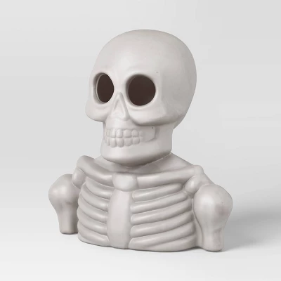 Lit Plastic Skeleton Bust Figurine - Hyde And EEK! Boutique™ Gray 2 Lit Plastic Skeleton Bust Figurine - Hyde And EEK! Boutique™ Gray - Image 2