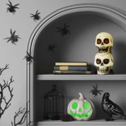 12" Stacked Skulls Blow Mold Halloween Decorative Prop Off-White - Hyde And EEK! Boutique™