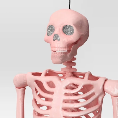 60" Poseable Skeleton Halloween Decorative Prop Blush Pink - Hyde And EEK! Boutique™ 2 60" Poseable Skeleton Halloween Decorative Prop Blush Pink - Hyde And EEK! Boutique™ - Image 2