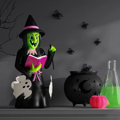 16.14" Light And Sound Witch Figural Halloween Decorative Prop Black - Hyde And EEK! Boutique™ 1 16.14" Light And Sound Witch Figural Halloween Decorative Prop Black - Hyde And EEK! Boutique™