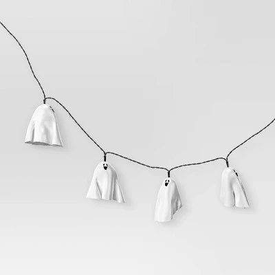 20ct Fabric Happy Ghost Halloween Indoor Outdoor Novelty String Lights With Warm White LEDs - Hyde And EEK! Boutique™ 2 20ct Fabric Happy Ghost Halloween Indoor Outdoor Novelty String Lights With Warm White LEDs - Hyde And EEK! Boutique™ - Image 2