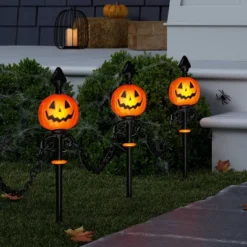 49" Jacks Lit Fence Stakes Halloween Decorative Prop - Hyde And EEK! Boutique™