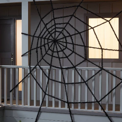 10' Giant Spiderweb Black Halloween Decorative Prop - Hyde And EEK! Boutique™: Indoor/Outdoor Polyester Decor 1 10' Giant Spiderweb Black Halloween Decorative Prop - Hyde And EEK! Boutique™: Indoor/Outdoor Polyester Decor