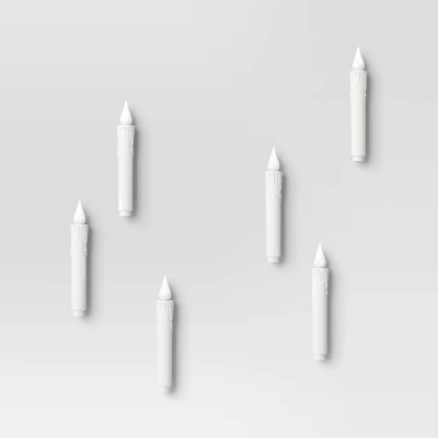 6ct 7" LED Battery Operated Color Changing Hanging Candle Lights Halloween Decorative Prop White - Hyde And EEK! Boutique™ 2 6ct 7" LED Battery Operated Color Changing Hanging Candle Lights Halloween Decorative Prop White - Hyde And EEK! Boutique™ - Image 2