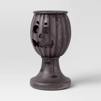 17" Textured Pumpkin Urn Spider Style Halloween Decorative Prop Gray - Hyde And EEK! Boutique™ 2 17" Textured Pumpkin Urn Spider Style Halloween Decorative Prop Gray - Hyde And EEK! Boutique™ - Image 2