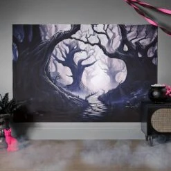 56" Haunted Wood Backdrop Halloween Decorative Prop Green - Hyde And EEK! Boutique™