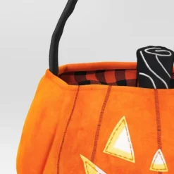 10" Jumbo Pumpkin Halloween Trick Or Treat Fabric Basket Orange/Black - Hyde And EEK! Boutique™ -Halloween Supplies Store GUEST f36b9517 48eb 466f 8d2e fbff6c039b24
