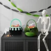 Halloween Dino Round Polyester Trick Or Treat Decorative Bling Basket - Hyde And EEK! Boutique™