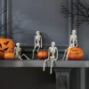 4pc 10" Skeletons Halloween Decorative Props - Hyde And EEK! Boutique™: Indoor/Outdoor, Off-White